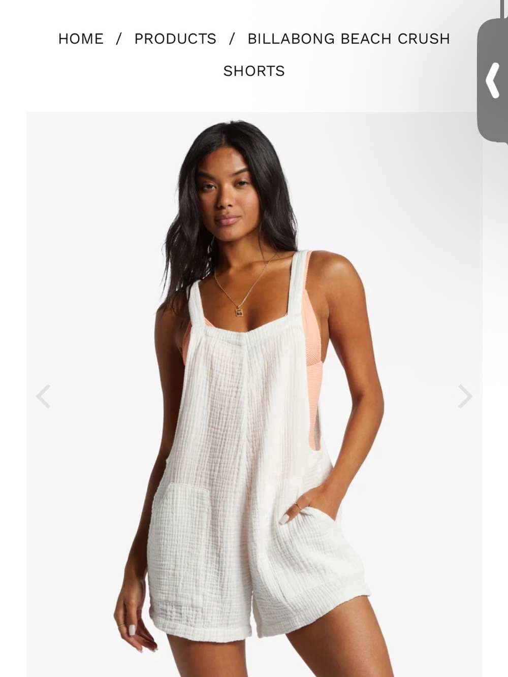 Billabong White Gauze Sleeveless Beach Romper